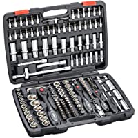 Vigor V2461 - Maletín con juego de llaves de carraca- vasos y puntas (6-3 mm- 1-4&quot-- 10 mm- 3-8&quot- y 12-5 mm- 1-2&quot-- 172…